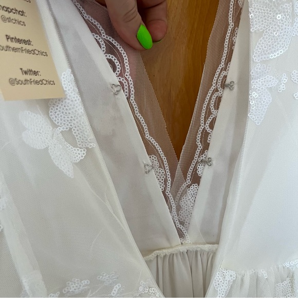 Southern fried chicks white sequin a line maxi dress - Picture 5 of 13